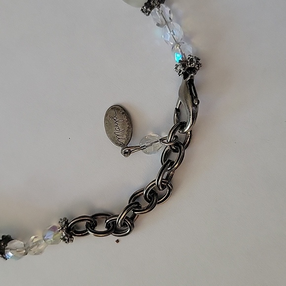 Maya Evangalista Primitive Chunk Stone Dangle Drop Necklace Mid Century Modern - Picture 10 of 12